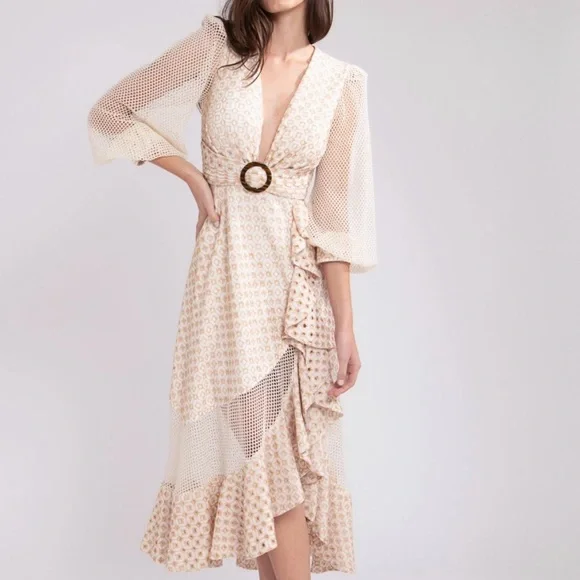 PATBO Eyelet and Mesh MIdi Dress - Picture 4 of 9